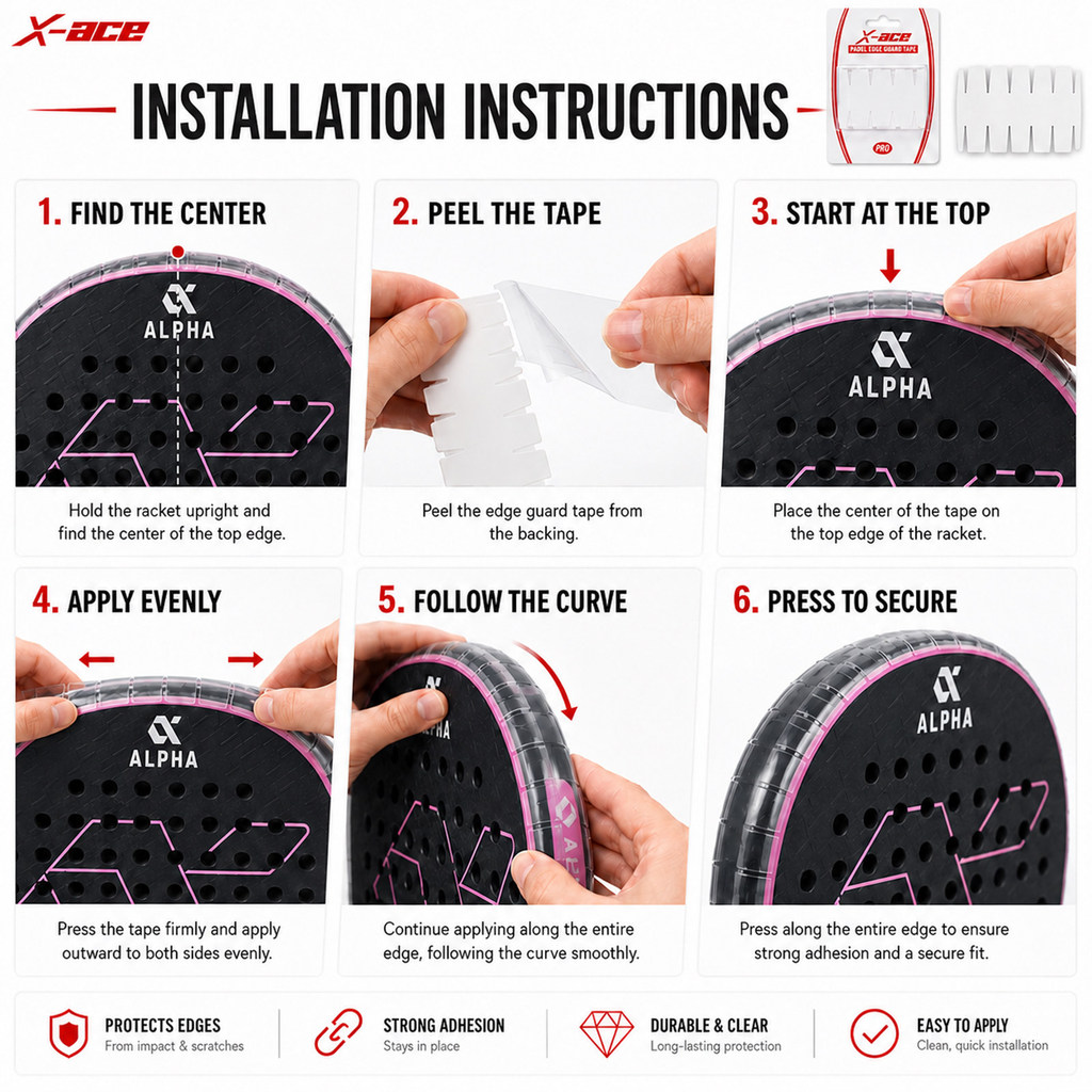 X-ACE Padel Racket Edge Guard  - огляд і ціна Side Tape Racket